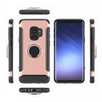 Wholesale Galaxy S9+ (Plus) 360 Rotating Ring Stand Hybrid Case with Metal Plate (Black)